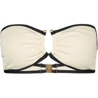 Seafolly Women's Beach Bound Ring Front Bandeau Parte superiore bikini Donna (42, bianco)