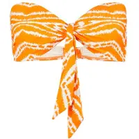 Seafolly Women's Zanzibar Twist Tie Front Bandeau Parte superiore bikini Donna (38, arancione)