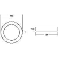 Brumberg Anello circolare a soffitto Ø 75 cm DALI argento 4000 K