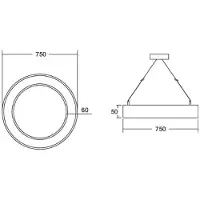 Brumberg Anello a cerchio Biro5 diretto Ø 75 cm on/off bianco 840