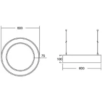 Brumberg Anello cerchio Biro10 diretto Ø 60cm Casambi argento 830