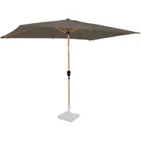 Vonroc Ombrellone Rapallo 200x300cm – Premium ombrellone rettangolare – look legno | Taupe