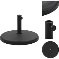 vidaXL Base per ombrellone rotonda 19 kg in poliresina nera