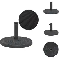 vidaXL Supporto per ombrellone in resina, rotondo, nero, 29 kg - Supporto per ombrellone