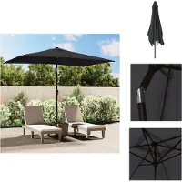 vidaXL Ombrellone con asta in metallo 300x200 cm nero