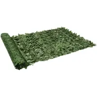 The Living Store Paravento per balcone con foglie verde scuro 400x150 cm