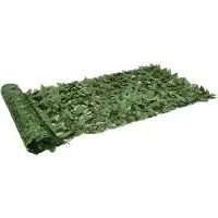 The Living Store Paravento per balcone con foglie verde scuro 600x100 cm