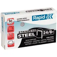 Rapid Punti Metallici X1000 Super Resistenti Acciaio Inossidabile 24/8 Mm