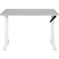 Beliani Scrivania regolabile in altezza piano grigio con struttura in acciaio 120 x 72 cm regolazione manuale in altezza ufficio moderno