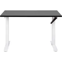Beliani Scrivania regolabile in altezza struttura in acciaio bianco nero 120 x 72 cm regolazione manuale dell'altezza scrivania moderna per ufficio
