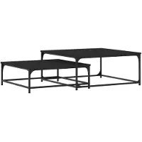 vidaXL Tavolini pieghevoli, set da 2 pezzi, nero, MDF
