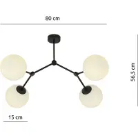 Emibig Lampada da soffitto 4xE14 40W SPACE 4 NERO/OPAL 1133/4