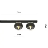 Emibig Lampada da soffitto 2xE14 40W FIT 2 NERO/RIGHE 1123/2