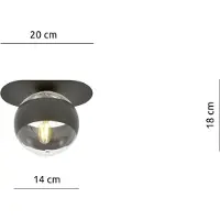 Emibig Lampada da soffitto 1xE14 40W PLAZA 1 NERO/RIGHE 1121/1