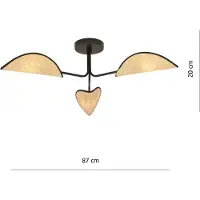 Emibig Lampada da soffitto GOMEZ nero-marrone 3xE14x10W vimini / rattan / paglia dim.: 20x87x87 cm IP20