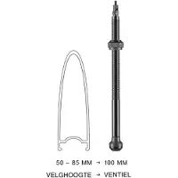 Schwalbe UTLV Tubeless Valve Valvola per bicicletta (100 mm, nero)