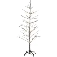 Sirius Home Albero LED Sirius Isaac Tree 228 LED bianco caldo interno 160 cm marrone innevato