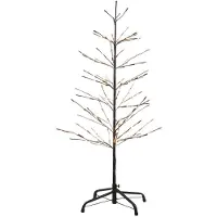 Sirius Home LED albero Isaac Albero innevato 110 LED bianco caldo da esterno 120 cm marrone
