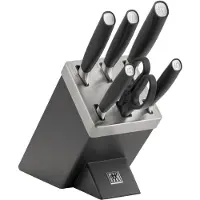 Zwilling All Star 1022760, set di 7 coltelli con ceppo portacoltelli, antracite/argento