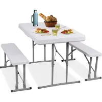 Springos Set tenda da birra Set da giardino da birra Tavolo da giardino 2 panche pieghevoli
