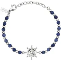 Breil Braccialetto 'Soundwave' blu scuro / argento