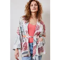 DIDI Kimono In Offwhite With Ocean Treasures Xl Print Taglia: 34-36 | Accappatoi Outlet | Donna | Bianco