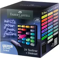 Faber Castell Pennarello 254602 Metallic &amp; Neon Precision Chisel Tip Pastel 24 Unità