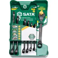 Sata Set di 7 chiavi metriche aperte con cricchetto nella parte piatta
