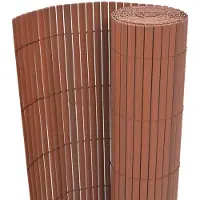 vidaXL Recinzione da giardino bifacciale in PVC 90 x 300 cm Marrone
