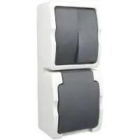 Ratio interruttore combinato con presa elettrica IP44 230V 16A montaggio a parete grigio