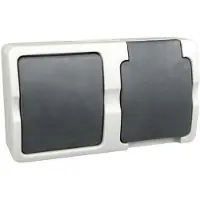 Ratio interruttore combinato con presa esterna IP54 10A 230V orizzontale grigio con protezione bambini