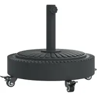 vidaXL Supporto per ombrellone con rotelle per palo Ø38/48 mm 27 kg rotondo