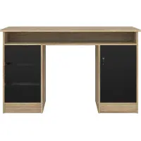 Giga Scrivania Function Plus con 1 anta e 3 cassetti, colori disponibili: rovere / nero