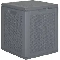 vidaXL Cassapanca da giardino grigia in PP rattan 90 L
