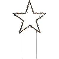Konstsmide 4463-800 Stella metallica a LED, nera, 150 diodi color ambra, 30V, per esterni (IP44), 3,6W, cavo nero
