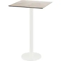 Essentials Urban - Tavolo da bar con struttura bianca e piano in HPL color pietra di luna, 70x70 cm, 1 pezzo