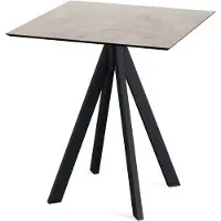 Essentials Infinity - Tavolo da giardino, struttura nera + piano in HPL color pietra di luna, 70x70 cm, 1 pezzo