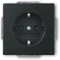 Busch-Jaeger Inserto per presa SCHUKO senza espansore, con protezione contro il contatto migliorata 20 EUCRB-885 nero opaco