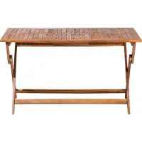 Beliani Tavolo da giardino in legno di acacia marrone 140 x 75 cm terrazzo esterno