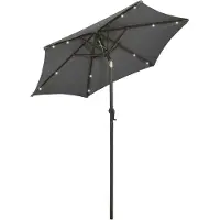 The Living Store Ombrellone con luci LED antracite 200x211 cm alluminio