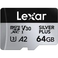 Lexar Pro Argento Plus 64GB microSDXC V30 - R205/W150MB/s