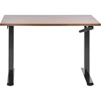Beliani Scrivania regolabile in altezza piano in legno scuro struttura in acciaio nero 120 x 72 cm regolazione manuale in altezza ufficio moderno