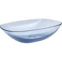 Beliani Lavabo da appoggio blu trasparente solid surface 54 x 36 cm bagno moderno