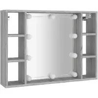 vidaXL Specchio con LED Grigio Sonoma 76x15x55 cm