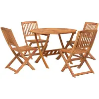 vidaXL Set da pranzo da giardino 5 pezzi in legno massiccio di acacia