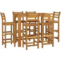 vidaXL Set da bar da giardino 7 pezzi in legno massello di acacia