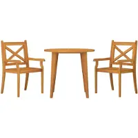 vidaXL Set da pranzo da giardino a 3 pezzi in legno massiccio di acacia