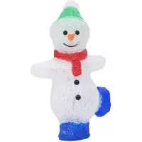 vidaXL LED figura natalizia pupazzo di neve acrilico per interni ed esterni 30 cm