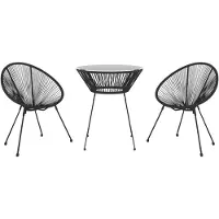vidaXL set da pranzo da giardino 3 pezzi PVC rattan nero