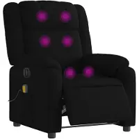 vidaXL Sedia da massaggio elettrica in tessuto nero